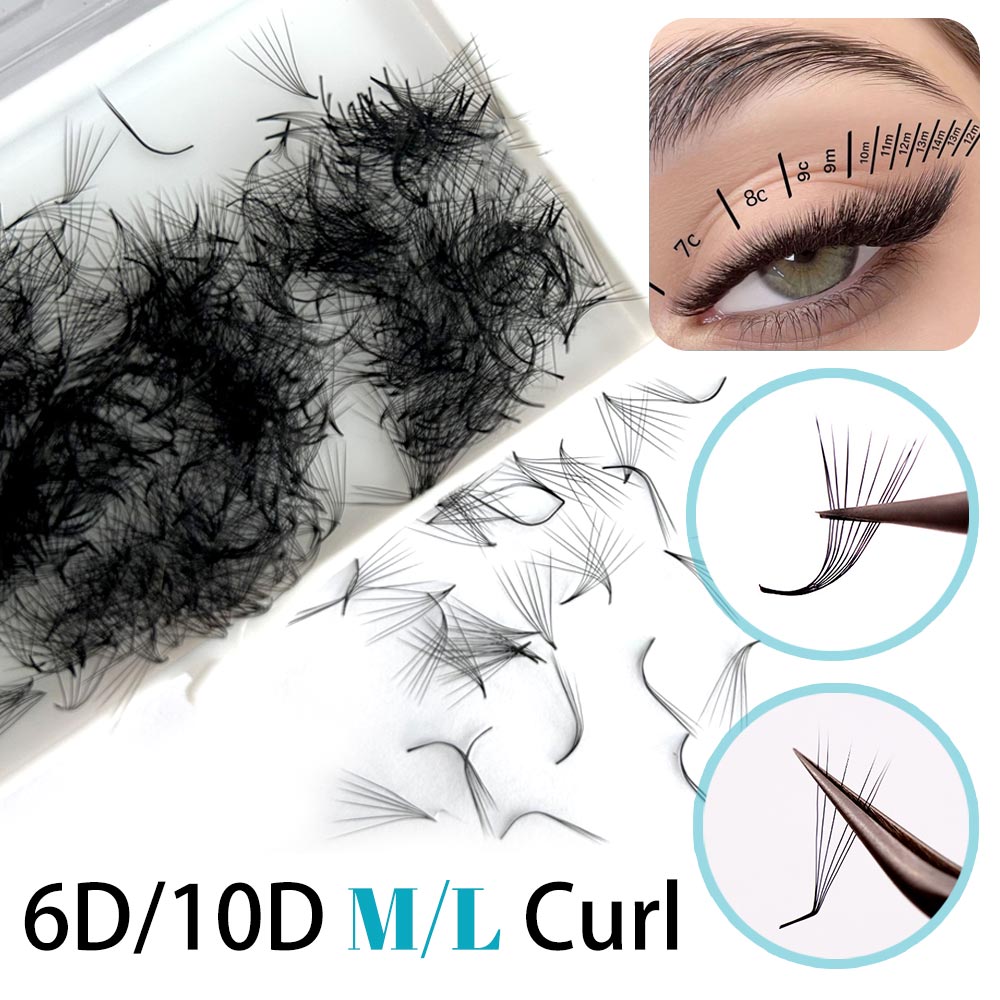 500 Kępek Rzęs 6D 6mm 10D M L  – Eyelash Extension Fox Eye recenzja i cena
